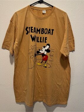Disney "Steamboat Willie" Mickey Mouse Shirt Vintage Style Graphic Tee
